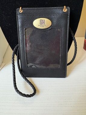 Sagebrook Home Black Crossbody Phone and Card Holder